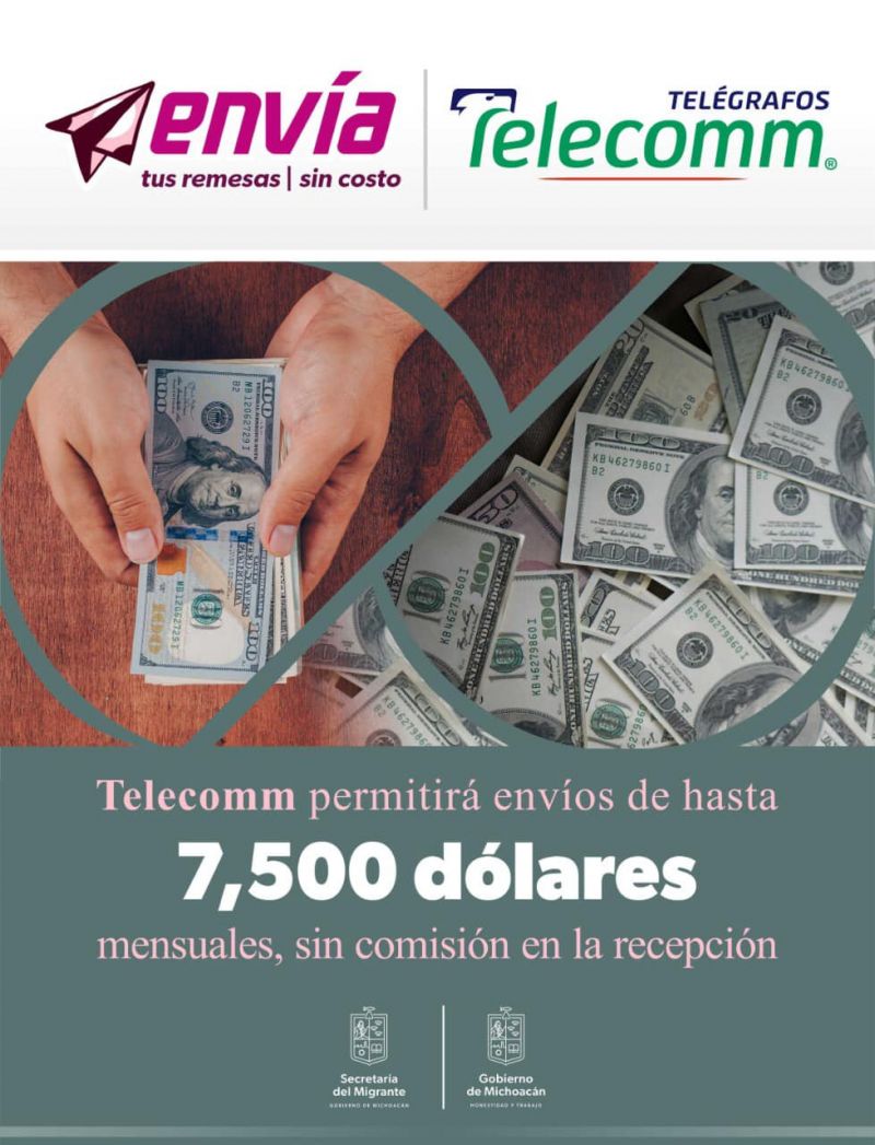 Paisano, ya puedes enviar tus remesas a través de Telecomm, sin cobro  de comisión.